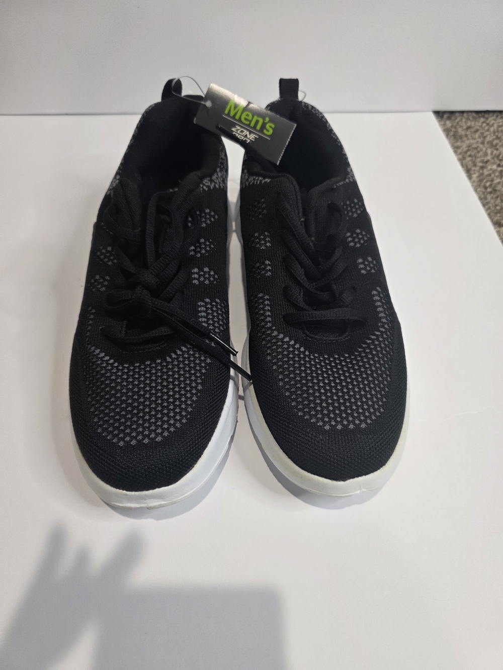 Men's Black Knit Lace-Up Sneakers - Unbranded